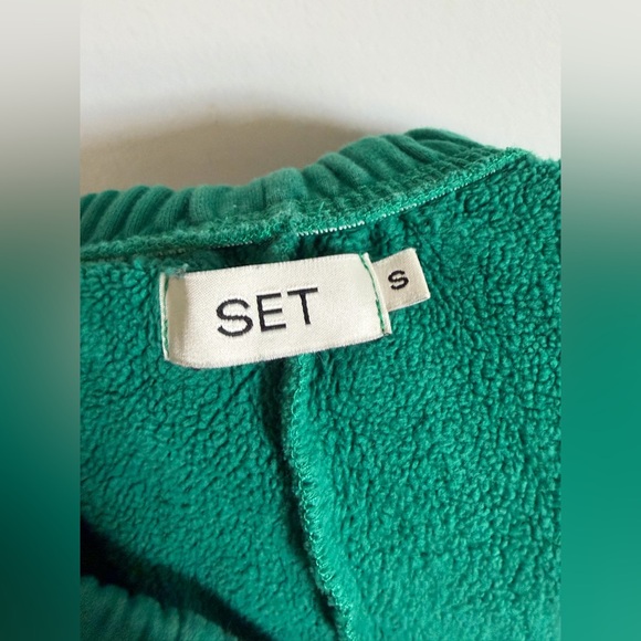 SET ACTIVE Green Tie Drawstring Cotton Jogger Sweatpants size Small EUC - Picture 5 of 6